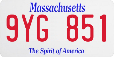MA license plate 9YG851
