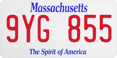 MA license plate 9YG855