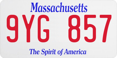 MA license plate 9YG857