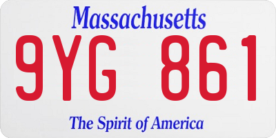 MA license plate 9YG861