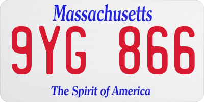 MA license plate 9YG866