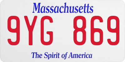MA license plate 9YG869