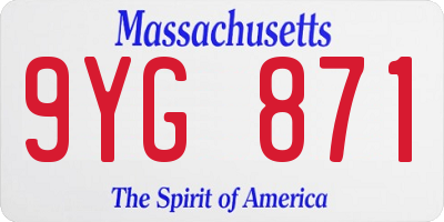 MA license plate 9YG871