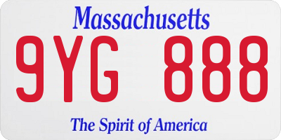 MA license plate 9YG888