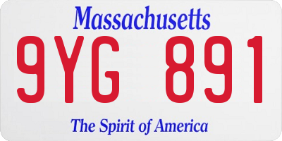 MA license plate 9YG891