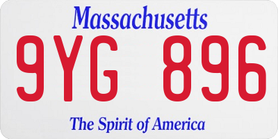 MA license plate 9YG896