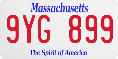 MA license plate 9YG899