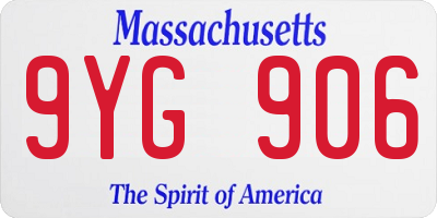 MA license plate 9YG906