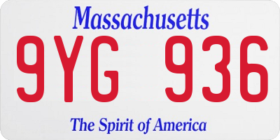 MA license plate 9YG936