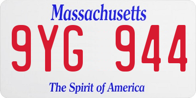 MA license plate 9YG944