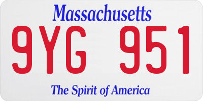 MA license plate 9YG951