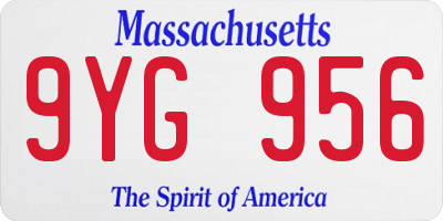 MA license plate 9YG956