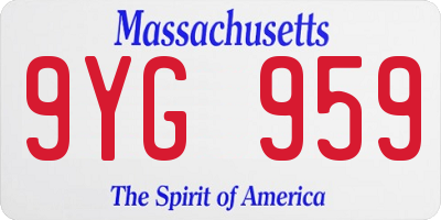 MA license plate 9YG959