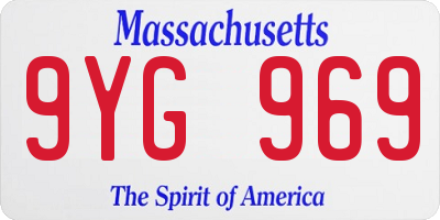 MA license plate 9YG969
