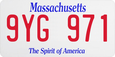 MA license plate 9YG971