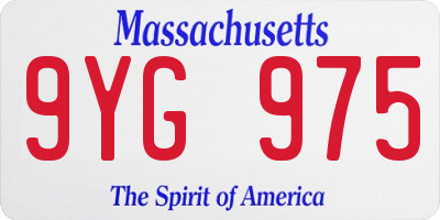 MA license plate 9YG975