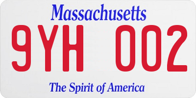 MA license plate 9YH002