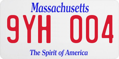 MA license plate 9YH004