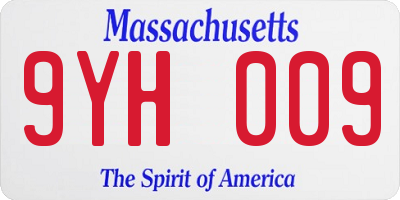 MA license plate 9YH009