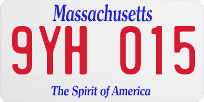 MA license plate 9YH015