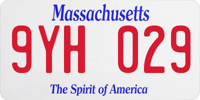 MA license plate 9YH029