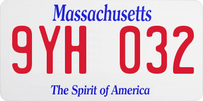 MA license plate 9YH032