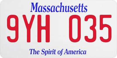 MA license plate 9YH035