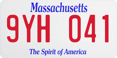 MA license plate 9YH041