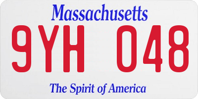 MA license plate 9YH048