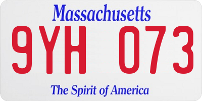 MA license plate 9YH073
