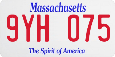 MA license plate 9YH075