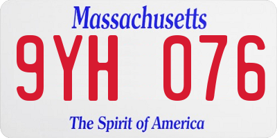 MA license plate 9YH076
