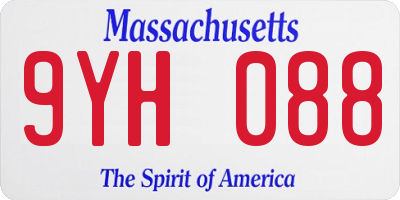 MA license plate 9YH088