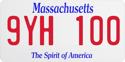 MA license plate 9YH100