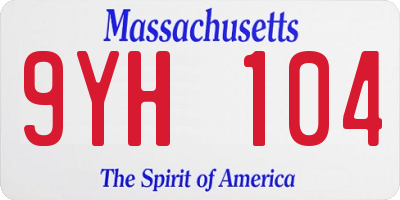 MA license plate 9YH104