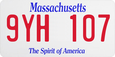 MA license plate 9YH107