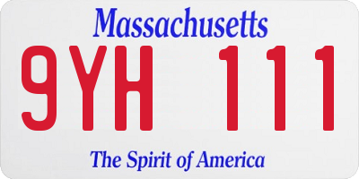 MA license plate 9YH111