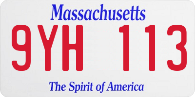 MA license plate 9YH113