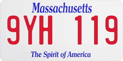 MA license plate 9YH119
