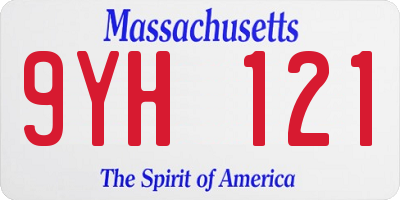 MA license plate 9YH121