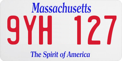 MA license plate 9YH127
