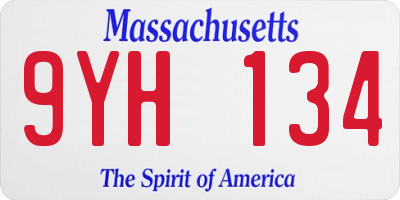 MA license plate 9YH134