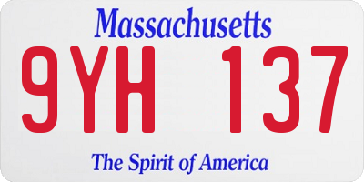 MA license plate 9YH137