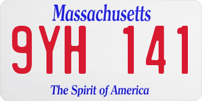 MA license plate 9YH141