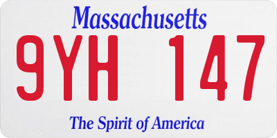 MA license plate 9YH147