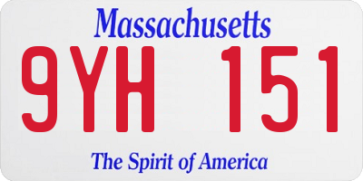 MA license plate 9YH151