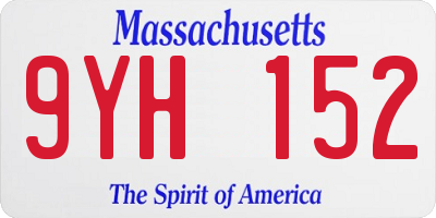 MA license plate 9YH152