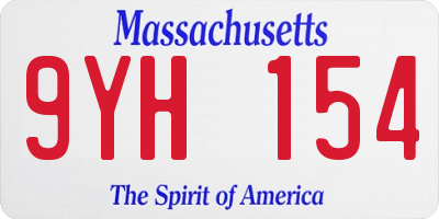 MA license plate 9YH154