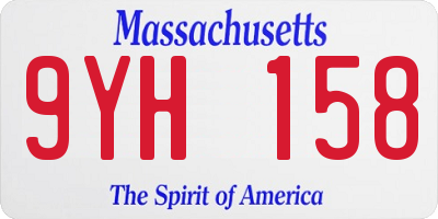 MA license plate 9YH158