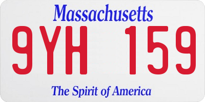 MA license plate 9YH159